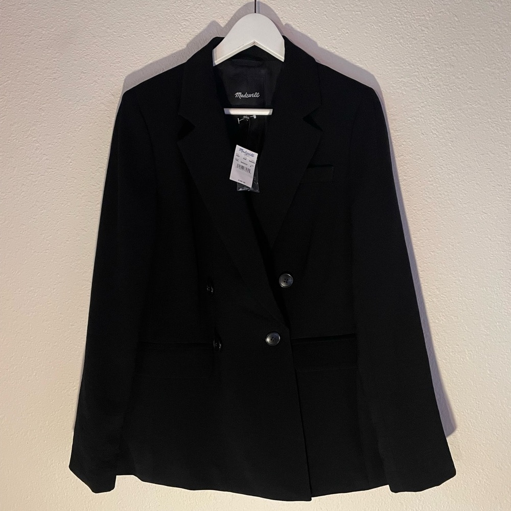 Madewell $188 Rosedale Blazer in Crepe Black Size 6 NWT NM508
